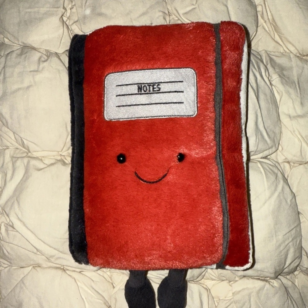 JellyCat Smart Stationery Notebook Amusables Red Plush Toy